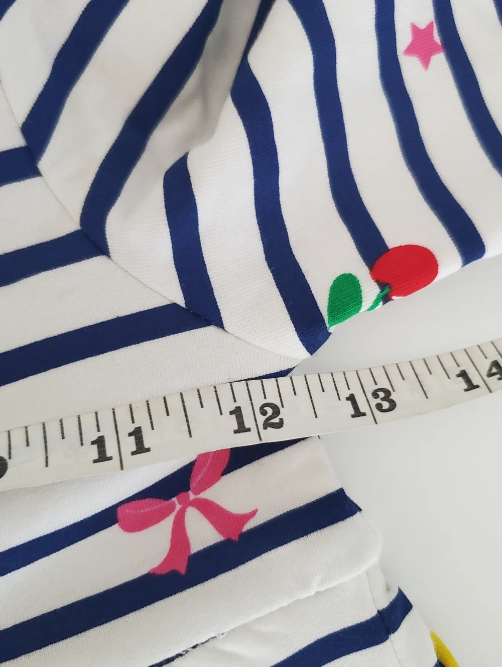 Mini Boden Tiered Sweatshirt Dress Navy/ Ivory Stripe Size 6-7Y